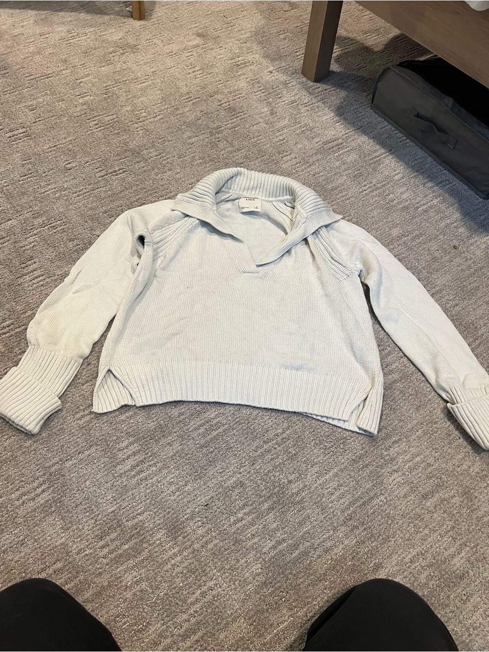 Abercrombie & Fitch Light Gray Cowl Neck Sweater